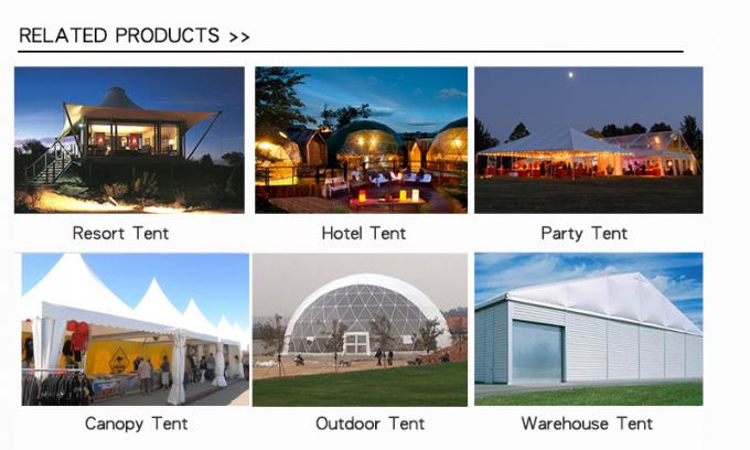 Outdoor UV Resistant Marquee Geodesic Dome Tent With Glass Fire Door