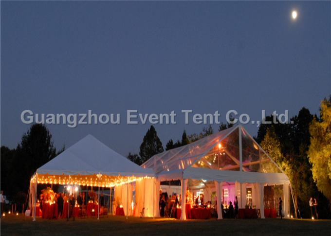 Strong Frame Heavy Duty Tents For Camping , Clear Roof Wedding Tent With 200 Person Seat