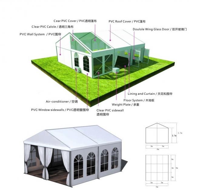 600 People Custom Outdoor Wedding Party Tent With Transparent Roof